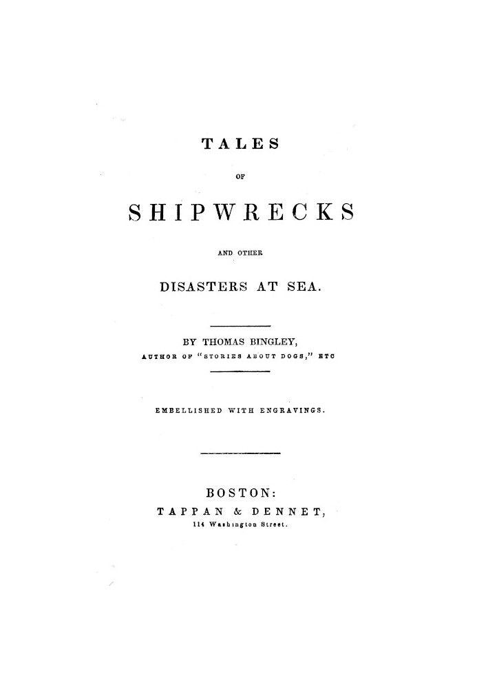 Tales of Shipwrecks and Other Disasters at Sea