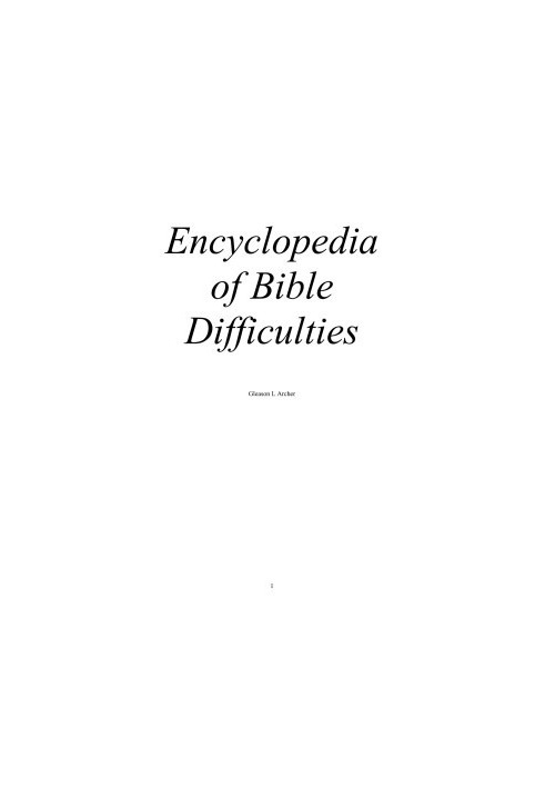 Encyclopedia of Bible Difficulties