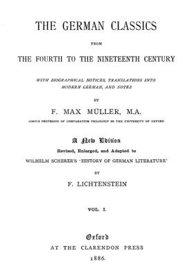 The German Classics from the Fourth to the Nineteenth Century, Vol. 1 (of 2)