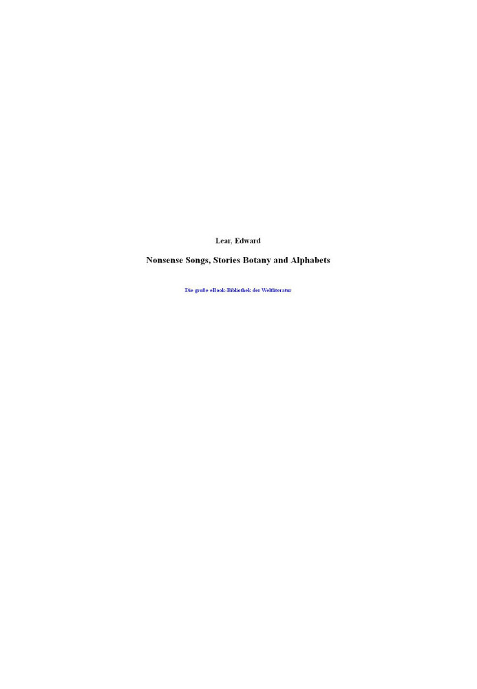 [Nonsense Books 02] • Nonsense Songs, Stories Botany and Alphabets