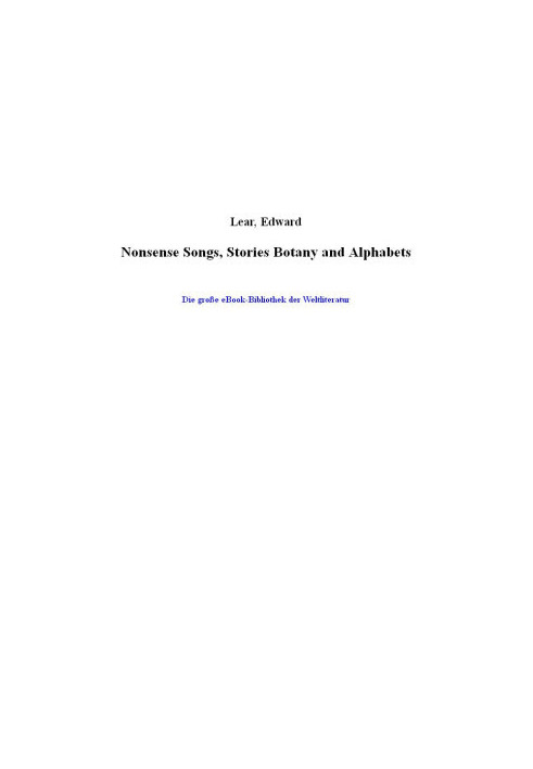 [Nonsense Books 02] • Nonsense Songs, Stories Botany and Alphabets