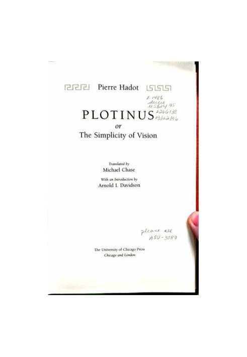 Plotinus Or the Simplicity of Vision.