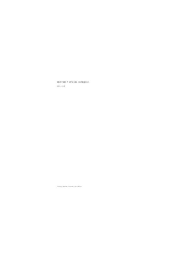 Frontiers in Offshore Geotechnics: Proceedings of the International Symposium. on Frontiers in Offshore Geotechnics (IS-FOG 2