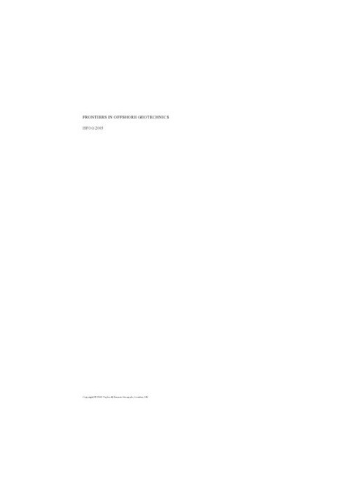 Frontiers in Offshore Geotechnics: Proceedings of the International Symposium. on Frontiers in Offshore Geotechnics (IS-FOG 2
