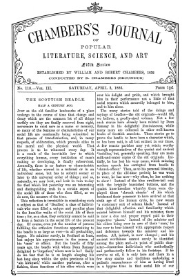 Chambers's Journal of Popular Literature, Science, and Art, fifth series, no. 118, vol. III, April 3, 1886