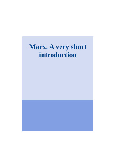 Marx. A very short introduction