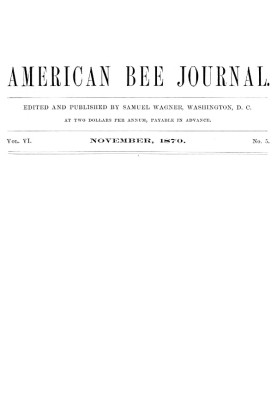 The American Bee Journal, Vol. VI., Number 5, November 1870