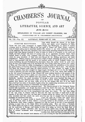 Chambers's Journal of Popular Literature, Science, and Art, Fifth Series, No. 113, Vol. III, February 27, 1886