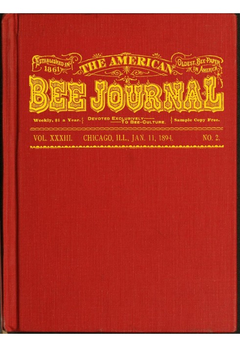 The American Bee Journal, том XXXIII, № 2, 11 січня 1894 р