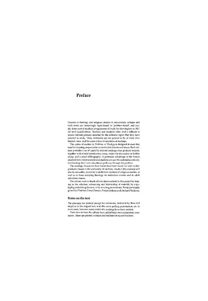 Creation (Problems in Theology: A Reader