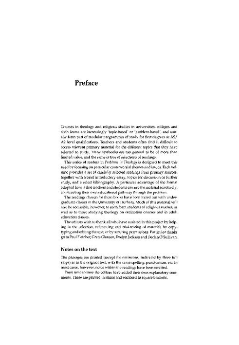 Creation (Problems in Theology: A Reader