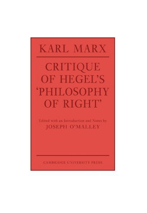 Critique of Hegel’s ’Philosophy Of Right’
