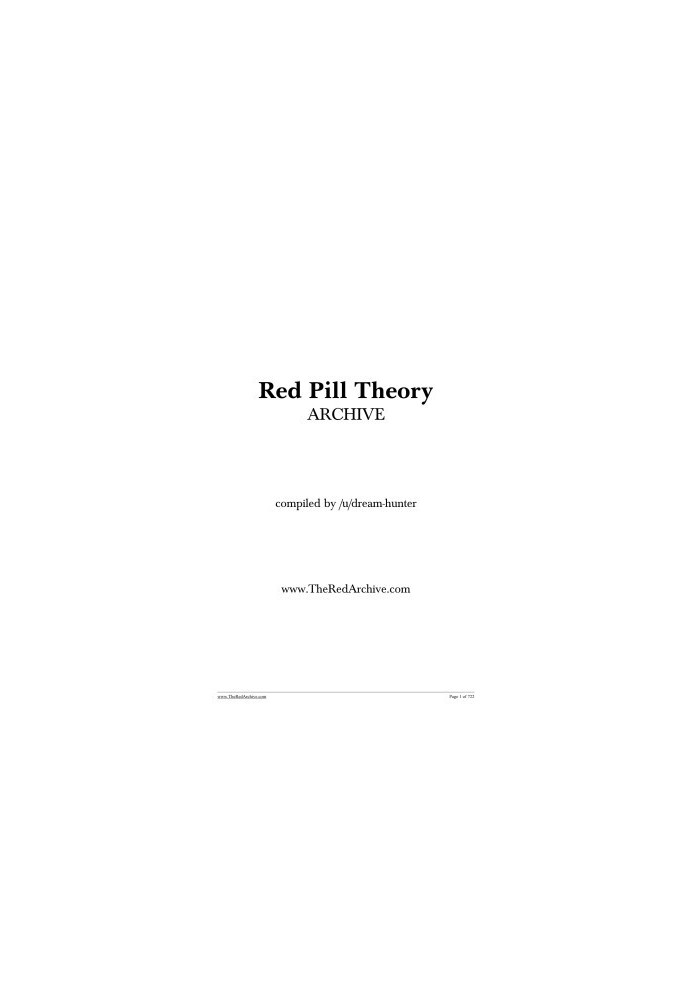 Red Pill Theory Blog Writings