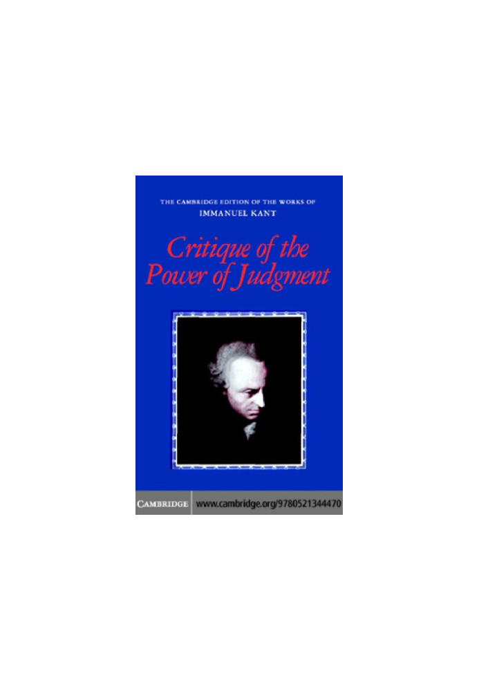 Critique of the power of judgement