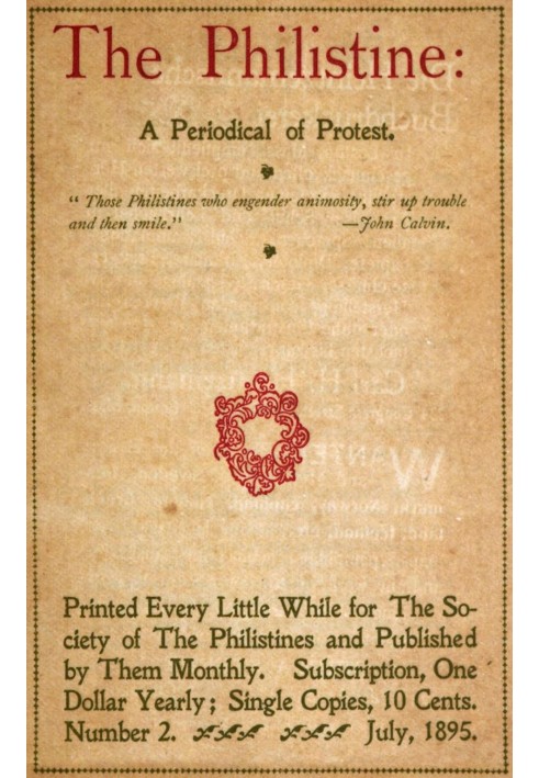 Філістер: $b періодичне видання протесту (том I, № 2, липень 1895 р.)