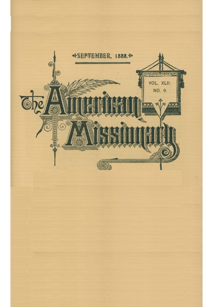 Американський місіонер — том 42, №. 9 вересня 1888 р