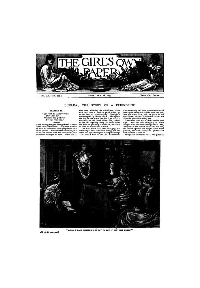 The Girl's Own Paper, Vol. XX. № 999, 18 лютого 1899 р