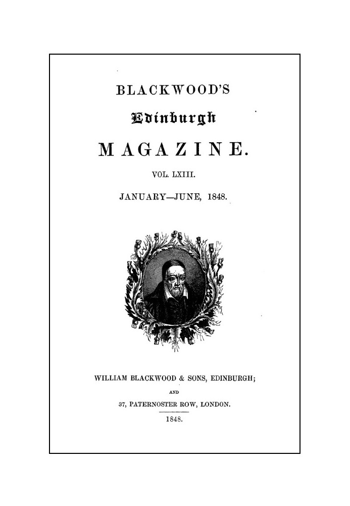 Blackwood's Edinburgh Magazine, том 63, № 387, січень 1848 р.