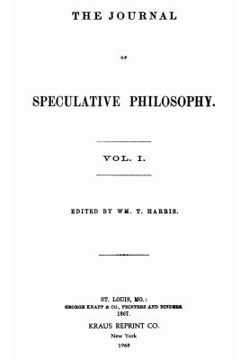 Журнал спекулятивной философии, Vol. I, №№ 1–4, 1867 г.