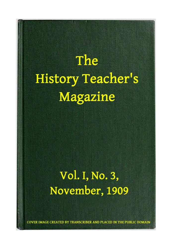 Журнал для вчителя історії, вип. I, № 3, листопад 1909 р