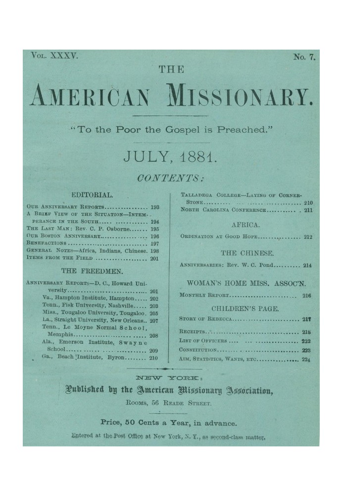 Американський місіонер — том 35, № 7, липень 1881 р