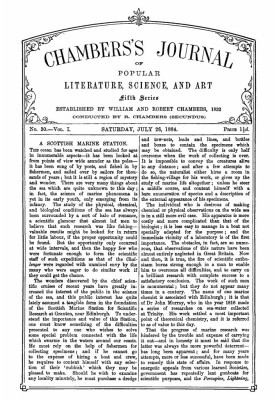 Chambers's Journal of Popular Literature, Science, and Art, Fifth Series, No. 30, Vol. I, July 26, 1884