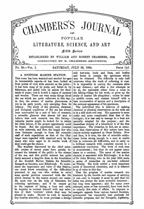 Журнал популярної літератури, науки та мистецтва Чемберса, п’ята серія, № 30, том. I, 26 липня 1884 р