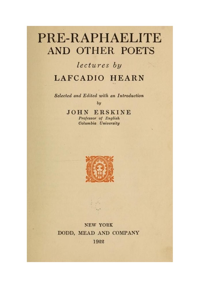 Pre-Raphaelite and other Poets