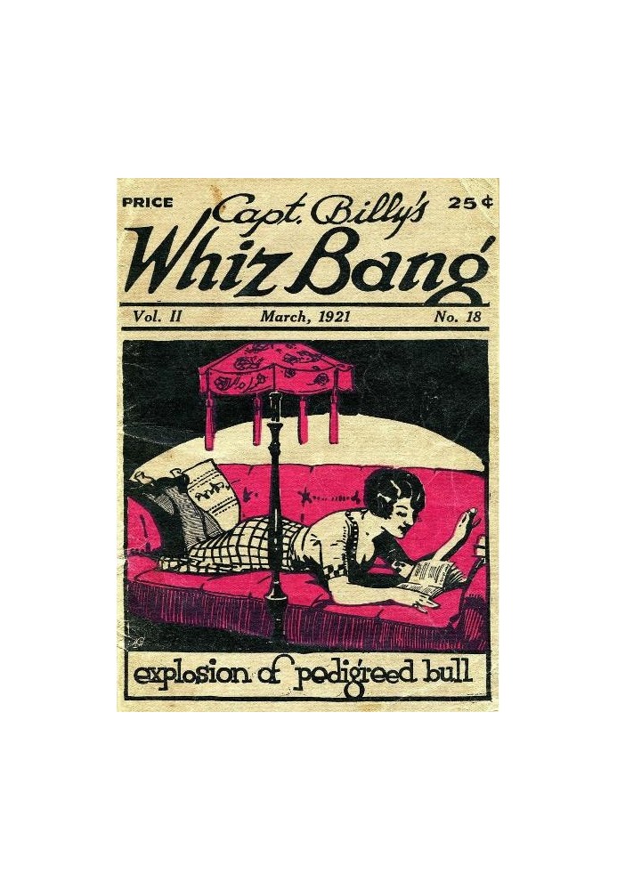 Captain Billy's Whiz Bang, Vol. 2, № 18, березень 1921 р. Американський журнал дотепності, гумору та філософії