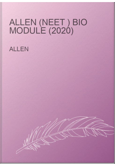 ALLEN (NEET ) Bio module (2020)