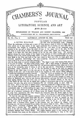 Chambers's Journal of Popular Literature, Science, and Art, Fifth Series, No. 35, Vol. I, August 30, 1884
