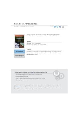 Abrupt Impacts of Climate Change: Anticipating Surprises