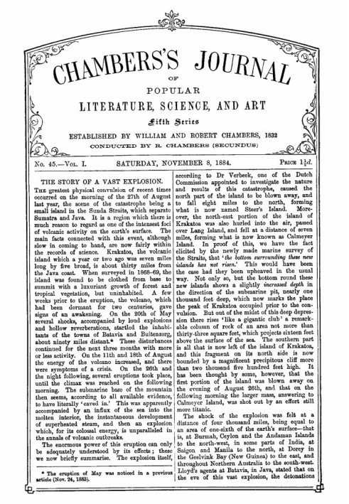 Chambers's Journal of Popular Literature, Science, and Art, Fifth Series, No. 45, Vol. I, November 8, 1884