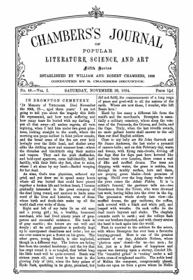 Chambers's Journal of Popular Literature, Science, and Art, Fifth Series, No. 48, Vol. I, November 29, 1884