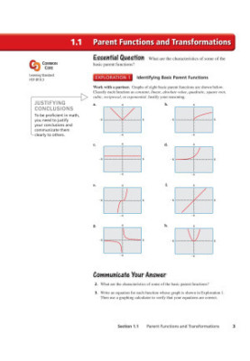 BIG IDEAS MATH Algebra 2: Common Core Student Edition 2015