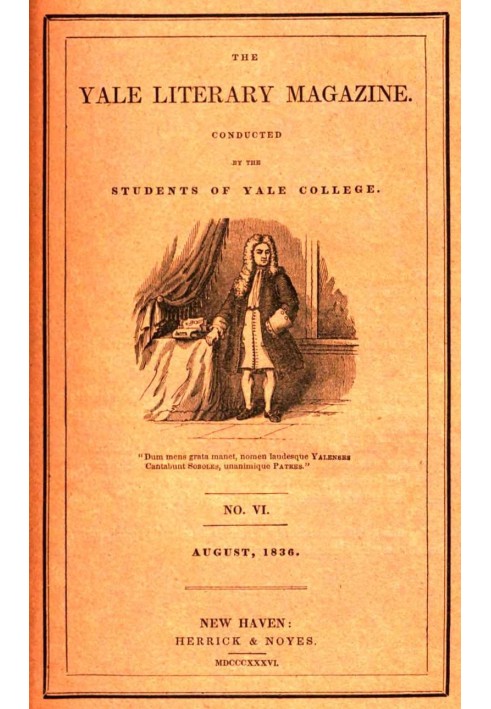 Єльський літературний журнал (том I, № 6, серпень 1836 р.)