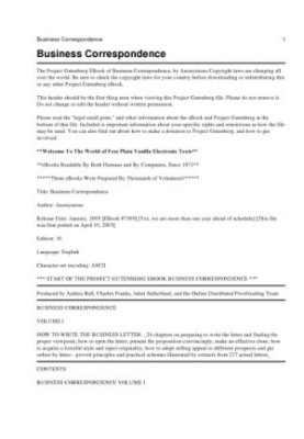 Business Correspondence