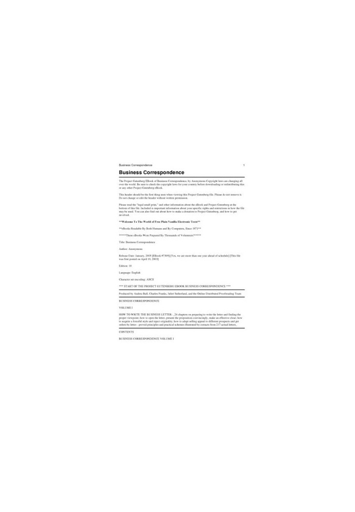 Business Correspondence