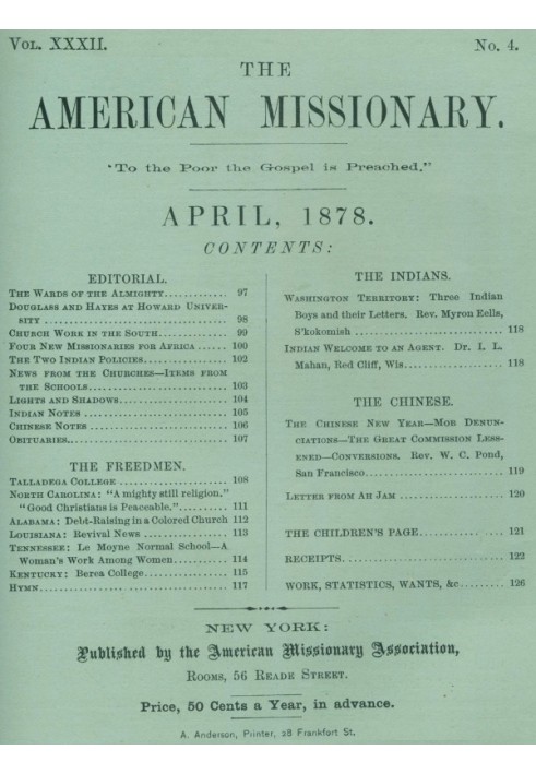 Американский миссионер - Том 32, № 04, апрель 1878 г.