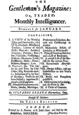 The Gentleman's Magazine, січень 1731 р. Або, Trader's Monthly Intelligencer