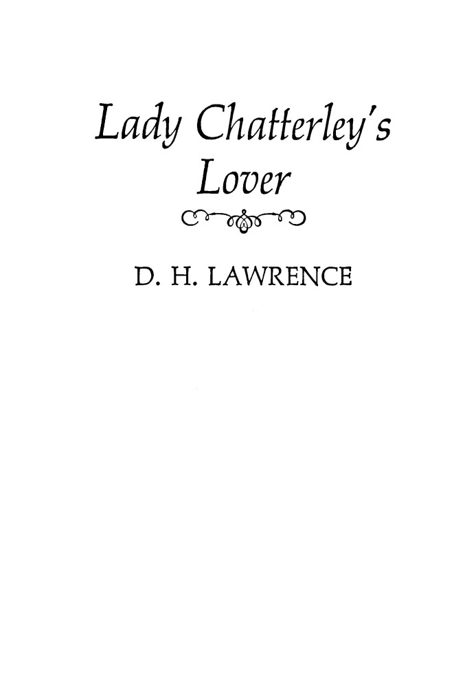 Lady Chatterley's lover