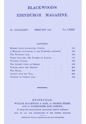Blackwood's Edinburgh Magazine, Vol. 79, No. 484, February, 1856