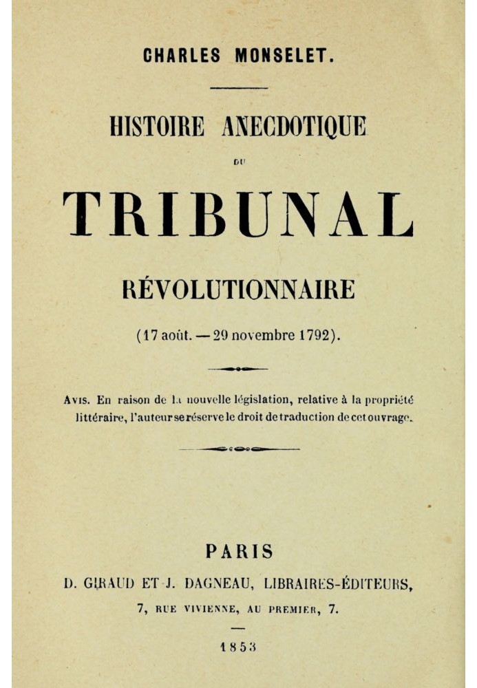 Anecdotal history of the revolutionary tribunal
