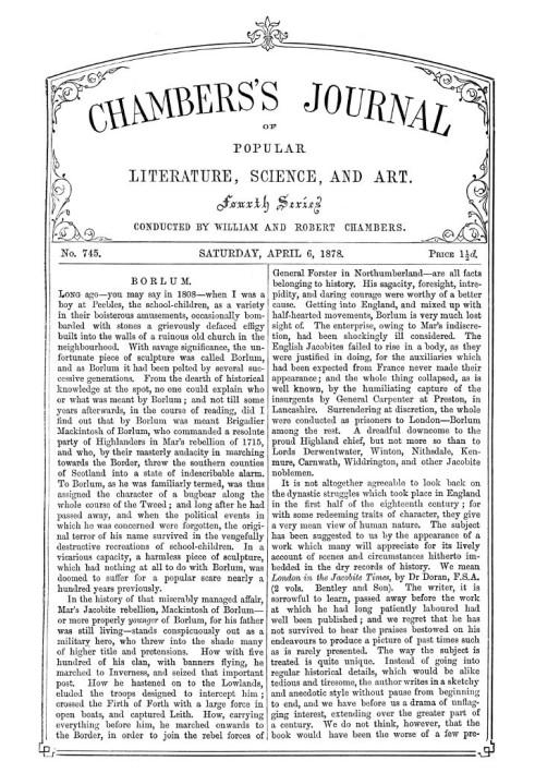Журнал популярної літератури, науки та мистецтва Чемберса, № 745, 6 квітня 1878 р.