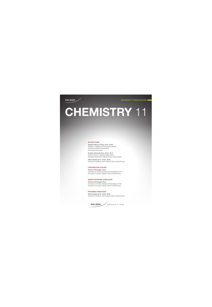 Nelson chemistry 11 : university preparation