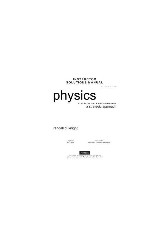 Instructor's Solutions Manual to Physics for Scientists & Engineers
