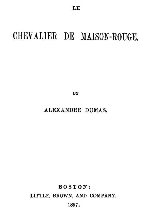 Le chevalier de Maison-Rouge