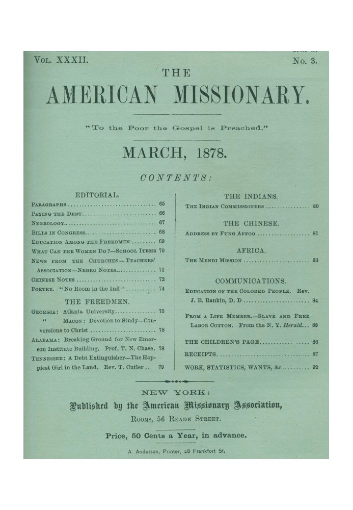 Американський місіонер — том 32, № 03, березень 1878 р