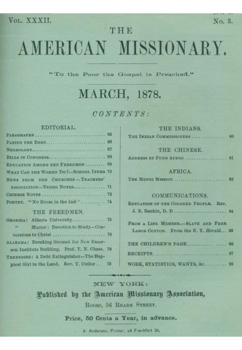 Американський місіонер — том 32, № 03, березень 1878 р