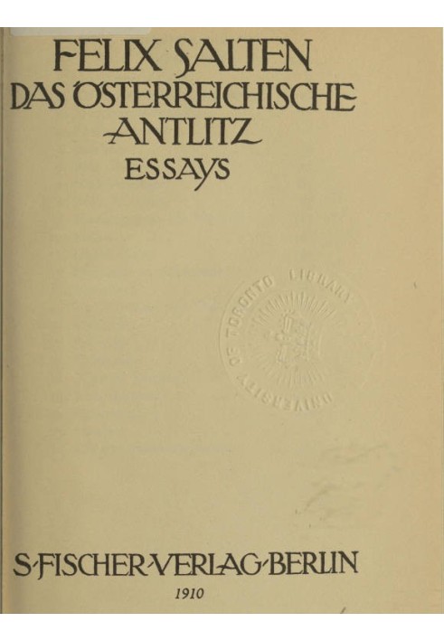 The Austrian Face: Essays